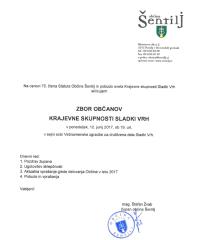 ZBOR OBČANOV KRAJEVNE SKUPNOSTI SLADKI VRH